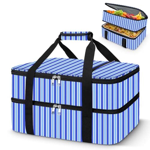 Coobiiya Insulated Casserole Carrier – Portable Tote for Hot or Cold Food, Warmer & Cooler Bag Lunch Bag, Fits 9" x 13" Baking Dish, Ideal for Potluck Parties