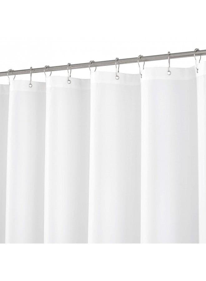N&Y HOME Extra Long Shower Curtain or Liner 72" W x 108" H - Hotel Quality, Washable Fabric, White Bathroom Curtains with Grommets, 72x108