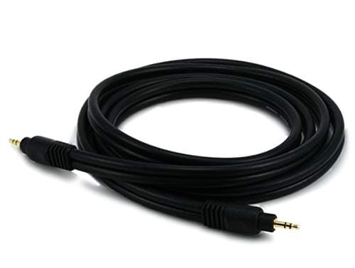 Monoprice Audio Cable - 6 Feet - Black | Premium 3.5mm Stereo Male to 3.5mm Stereo Male 22AWG, Gold Plated