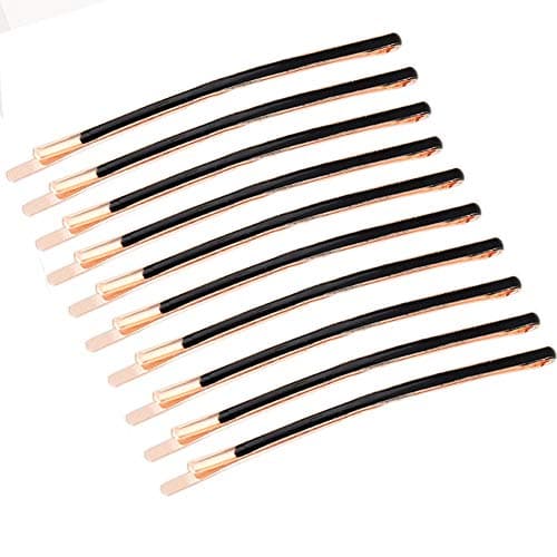 10Pcs Curved Jumbo Bobby Pins Long Metal Hair Clips for Women Teen Girls Hair Decorative (Black)