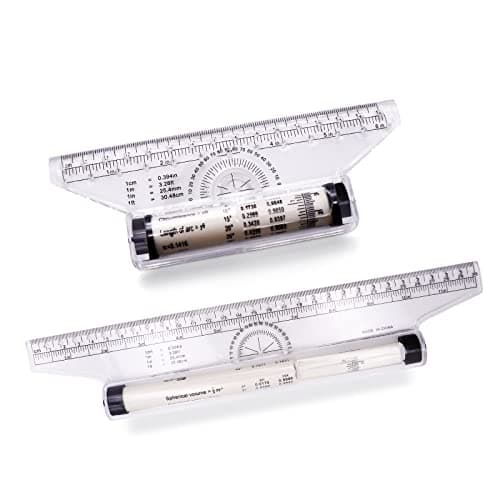 2 Pcs Plastic Measuring Rolling Ruler Drawing Design Ruler for Measuring Drafting Student School and Office 6 Inch 12 Inch