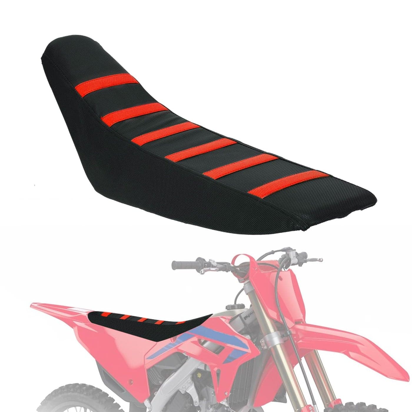 IUVWISN Motorcycle Soft Seat Cover Gripper NonSlip Seat Cover Universal for CRF CR XR 50 110 125 250 450 Hawk SSR Apollo RFZ TAO TAO Dirt Pit Bike Dual Sport Enduro Motocross Red