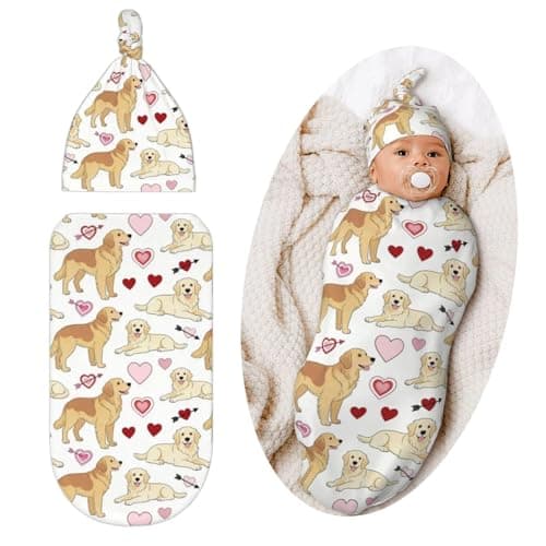 Jarverce Golden Retriever Swaddle Blanket Soft Swaddling Blanket Baby Clothes Golden Retriever Baby Stuff