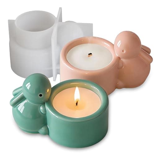 Wehous Rabbit Silicone Candle Holder Mold Cute Bunny Shaped Jewelry Trinket Holder Molds for Resin Concrete 3D Unique Easter Silicone Storage Container Epoxy Resin Casting Plaster Molds DIY Art Craft