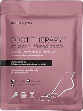 BEAUTYPRO FOOT THERAPY Intensely Moisturising Foot Mask Collagen Salicylic Acid Argan Oil Natural Nourishing Foot Socks Removeable Toe Tips Vegan Treatment For Dry Feet Multi Award Winning Brand