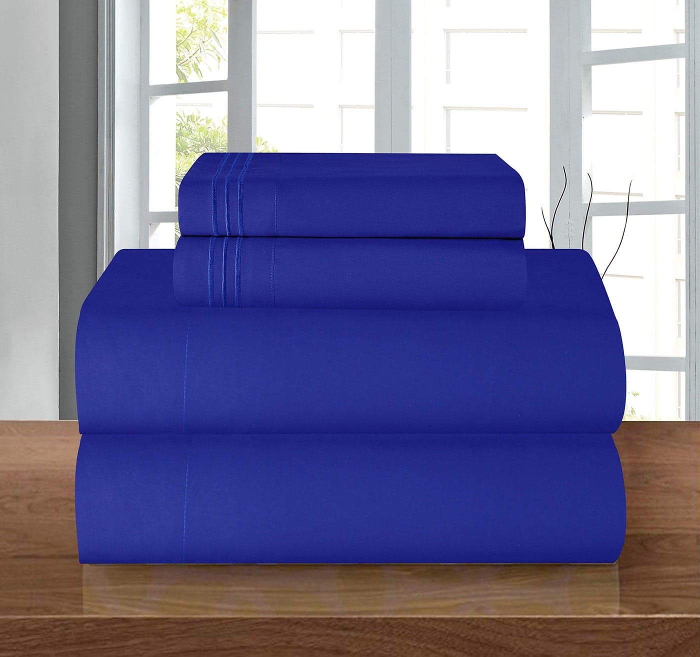 Elegant Comfort ® 1500 Thread Count - Wrinkle Resistant - Egyptian Quality Ultra Soft Luxurious 4 pcs Bed Sheet Set, Deep Pocket Up to 16" - Many Size and Colors, King, Royal Blue