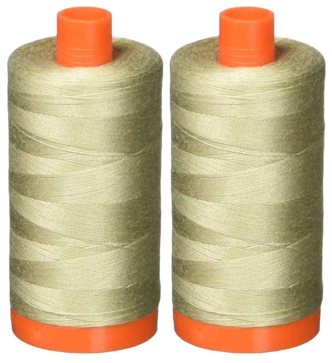 2-Pack - Aurifil 50WT - Stone (2324) Solid - Mako Cotton Thread - 1422 Yards Each