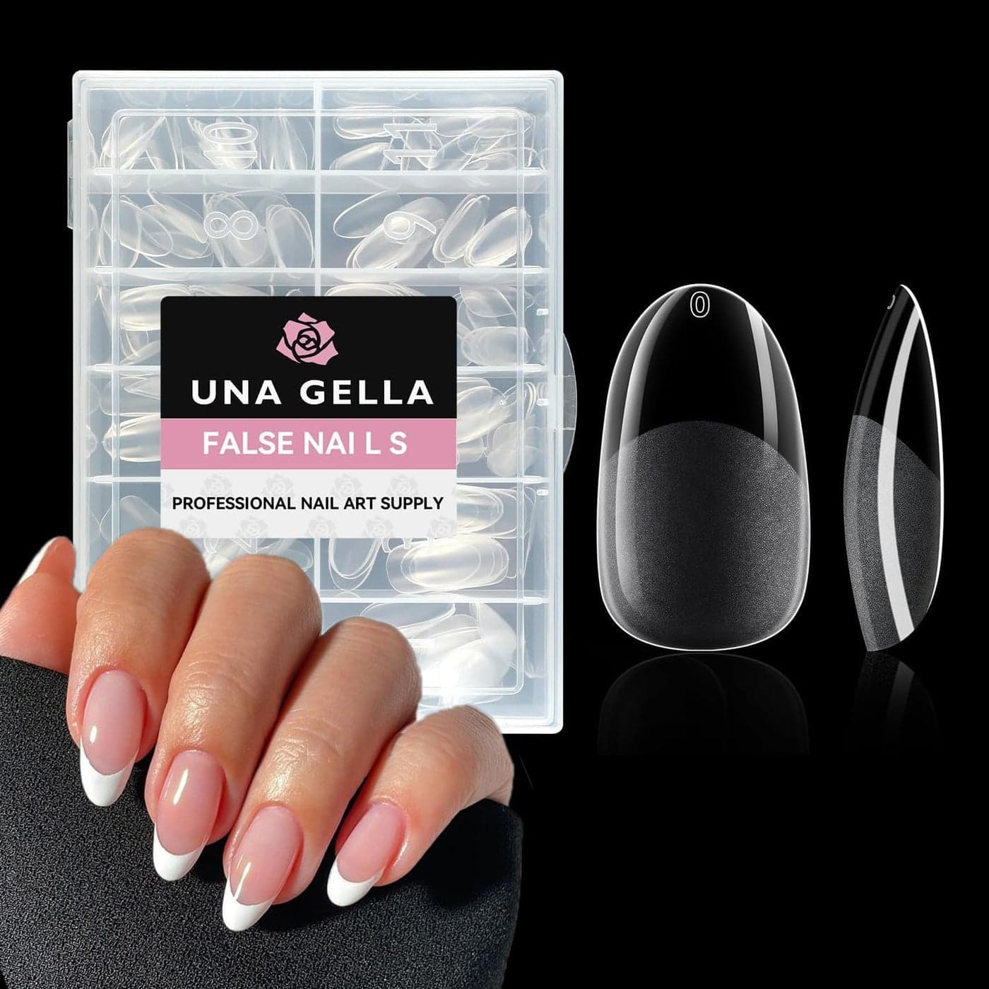 UNA GELLA Oval Fake Nails Preshape 504pcs Almond Gel Nail Tips Round Almond Press on Nails for Full Cover Acrylic Round Oval Full Nails False Nails 12 Sizes False Soft Gel Tips