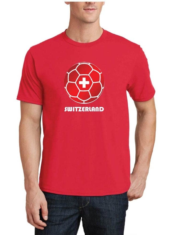 Switzerland Unisex Adult T-Shirt - Short Sleeve Round Neck Cotton Tshirt for Men and Women - Soft and Comfortable - Gift for Football Fans