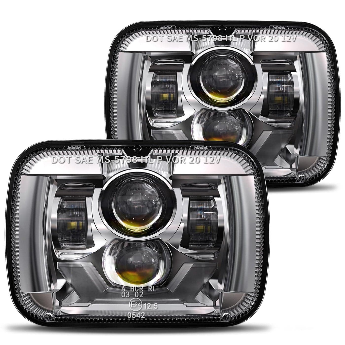 HWSTAR New 180W 1000 Bright H6054 5x7 7x6 Led Headlights Compatible with Jeep Cherokee XJ Wrangler YJ Emark DOT Antiglare Turn Signal HiLow Sealed Beam Ford Chevy GMC Toyota Nissan van pickup etc