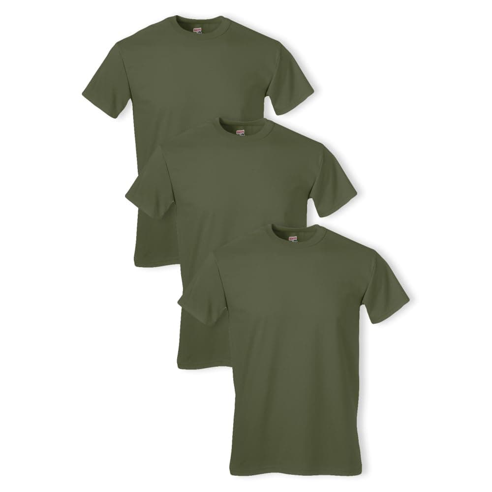 Soffe Mens 3 Pack 100 Cotton Military Tee OD Green XLarge