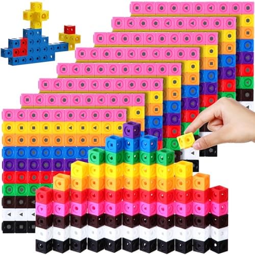 Poen 800 Pcs Linking Cubes for Math Counting Blocks Colorful Manipulatives Cubes Toy Connecting Blocks Education Learning Math Construction Toy for Kids Ages 48 Stem Activity