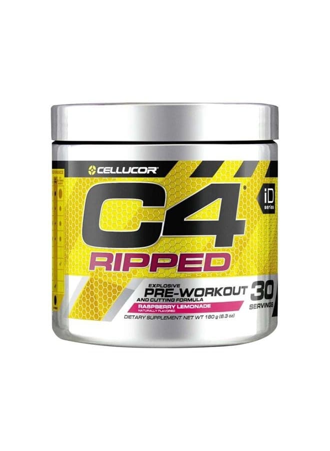 Cellucor C4 Ripped Pre Workout Powder Raspberry Lemonade | Creatine Free + Sugar Free Preworkout Energy Supplement for Men & Women | 150mg Caffeine + Beta Alanine| 30 Servings (Packaging May Vary)