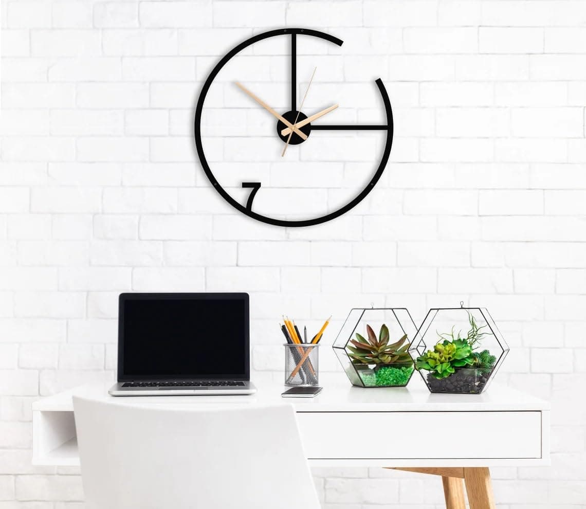 Reyox Material Metal Wall Clock Big Size Wall Clock Modern Clocks for Living Room Stylish Wall Clocks for Home Antique Big Size Modern Wall Watch for Home DecorBlack40 cm DA110