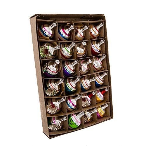 Kurt Adler Early Years Mini Glass Ornament Set of 24 Ball and Reflector YAMGC0284 Christmas
