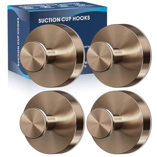 MOTAIPEAK Suction Cup Hooks for Shower4Pcs Shower Towel Suction HooksNo Drill Towel Hooks for Bathroom WallKitchenGlassMirrorTile to Hang TowelsRobesLoofahChampagne Bronze