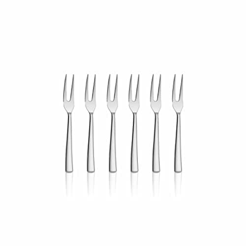 Shri & Sam Stainless Steel Lotus Plain Fruit Fork,6 Pieces