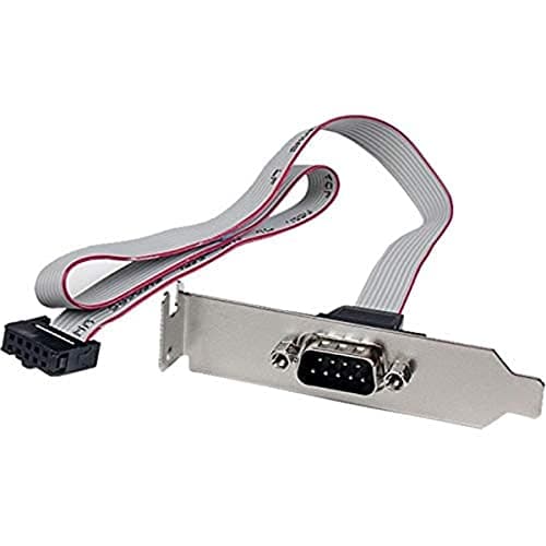 StarTechcom 1 Port 16Inch DB9 Serial Port Bracket to 10 Pin Header Low Profile PLATE9M16LP
