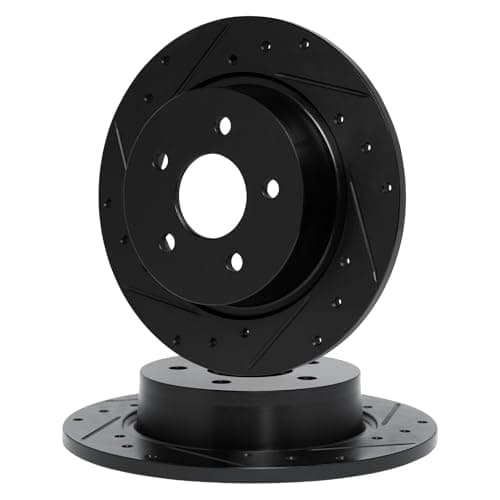 R1 Concepts Rear Brake Rotors For 20062012 Ford Fusion 20072012 Lincoln MKZ 2006 Lincoln Zephyr 20032013 Mazda 6 Drilled Slotted Disc Brake Rotors Brakes and Rotors Brakes and Rotors