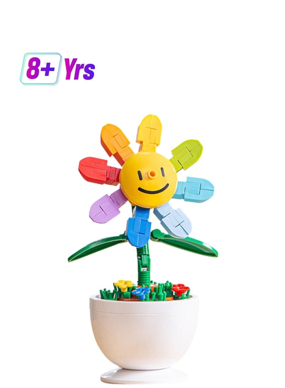 Colorful Sunflowers, Funny Potted Plant Series Assembly Model Ornaments Building Blocks Toys, Children'S Educational Game Gifts
