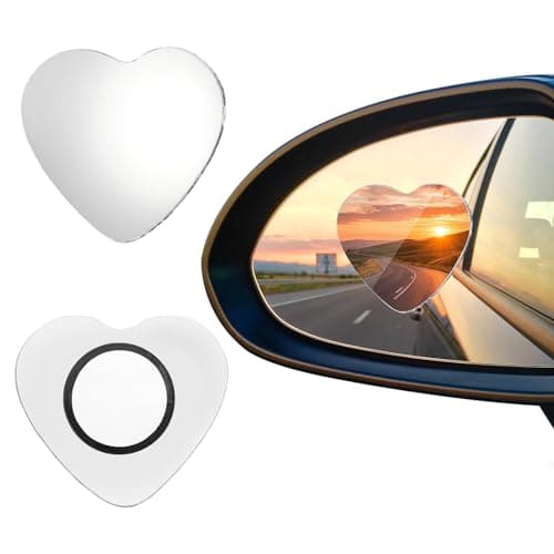 2 PCS Blind Spot Mirrors Heart Shaped Rear View Mirrors 360 Degree Adjustable HD Glass Rearview Mirror Accessories Wide Angle Convex Rear View Mirror for Trucks Sedans SUV RV