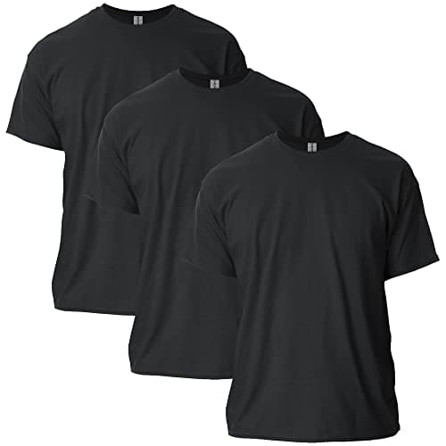 Gildan Adult Ultra Cotton T-Shirt, Style G2000, Multipack, Black (3-Pack), Large