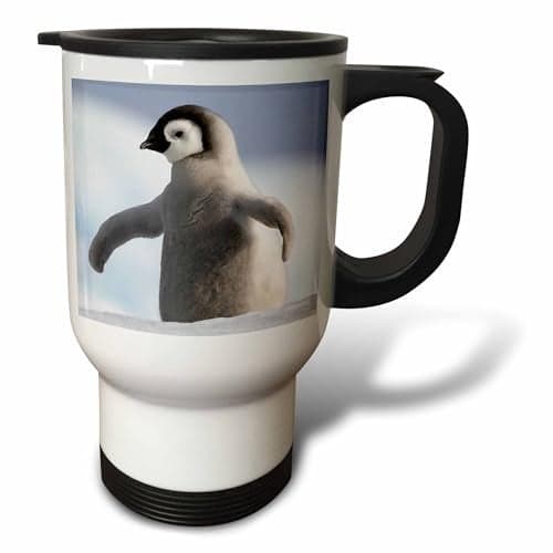 3dRose Baby Penguin Travel Mug, 14-Ounce, Stainless Steel