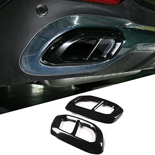 Stainless Steel For Mercedes Benz GLE 350 GLE 450 GLC GLS W167 X253 X167 2020 Car Exterior Muffler Exhaust Pipe Tail Cover Trim Accessories (Glossy black)