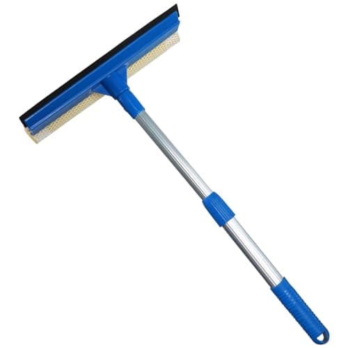 Professional Window Squeegee2 in 1 Squeegee Window Cleaner with Long Stainless Steel HandleSponge Car Window Squeegee for Gas Station GlassShowerOutdoor High Window Cleaning Expansion Payment