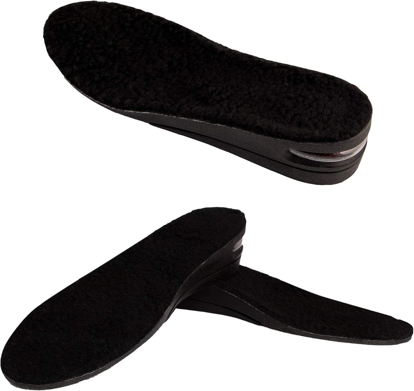 Height Increase Insoles with Fur and Air Cushion - 2" Shoe Lifts - Heel Lift (US Women's 6-8) Black