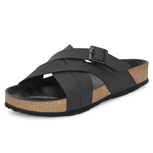 Centrino Men’s Berkin-Style Slip-On Sandals | Open Toe Design | Soft PU Footbed | Lightweight & Comfortable | Arch Support | On-Grip Sole | Casual Outdoor Wear (6868)