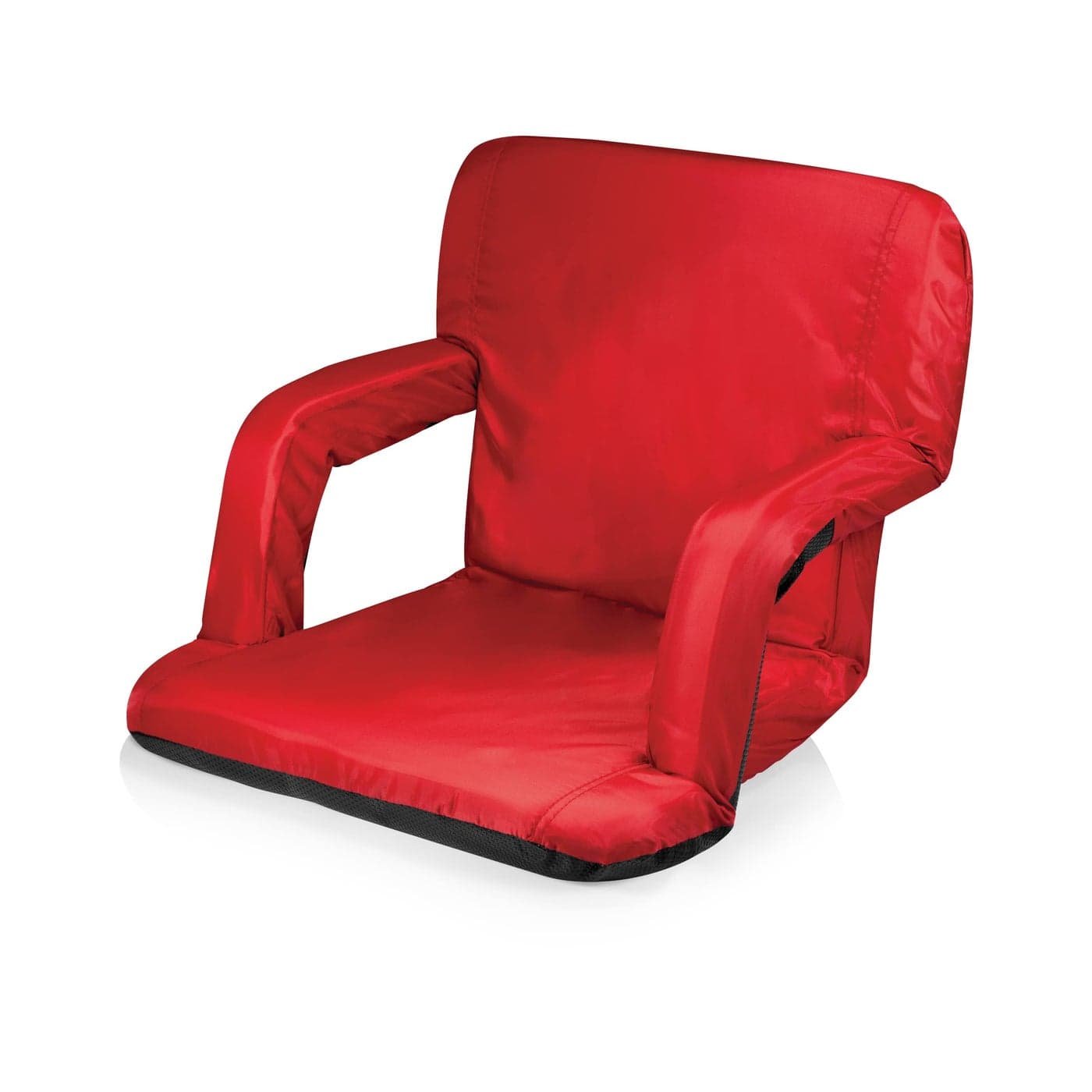 PICNIC TIME ONIVA a Brand Ventura Reclining Stadium Seat with Back Support Bleacher Seat Beach Floor Chair Red