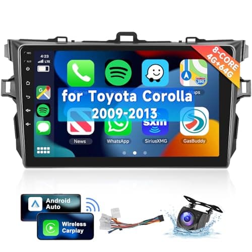 8 CORE 4G64G for Toyota Corolla 20092013 Car Radio with Wireless CarplayAndroid Auto 9 Inch Android 15 IPS Touch Screen Car Stereo Bluetooth GPS Navi 5G WiFi SWC DSP Backup Camera
