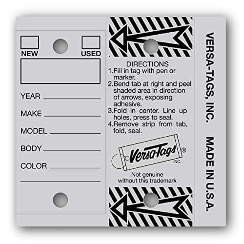 Versa-Tags Genuine Key Tags (Half-Pack) 125 Key Tags & Key Rings per Box (Gray)