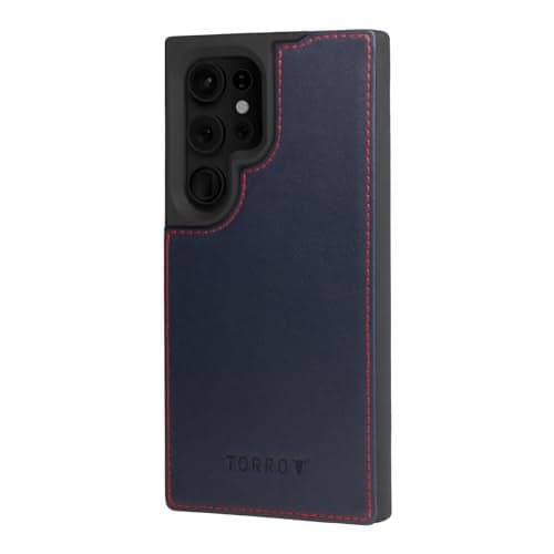 TORRO Case Compatible with Samsung Galaxy S24 Ultra 5G Premium Leather Bumper Case Navy Blue