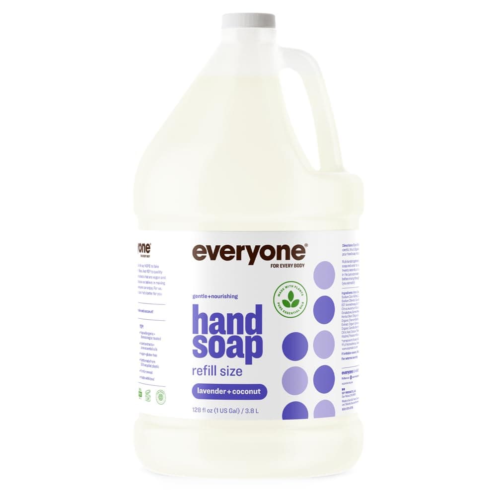 Everyone Liquid Hand Soap Refill 1 Gallon Lavender and Coconut PlantBased Cleanser with Pure Essential Oils