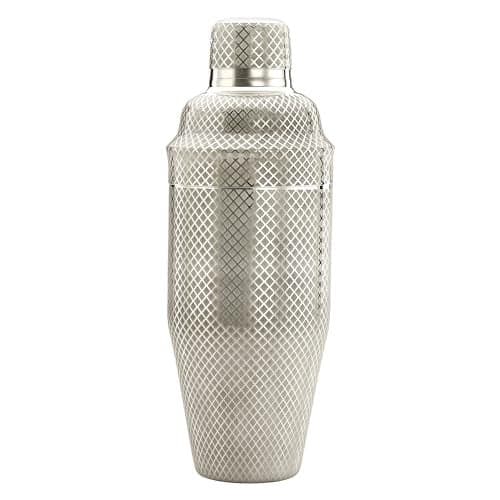 Barfly 3Piece Diamond Lattice Etch Japanese Cocktail Shaker Set 24 Oz700ml Stainless Steel
