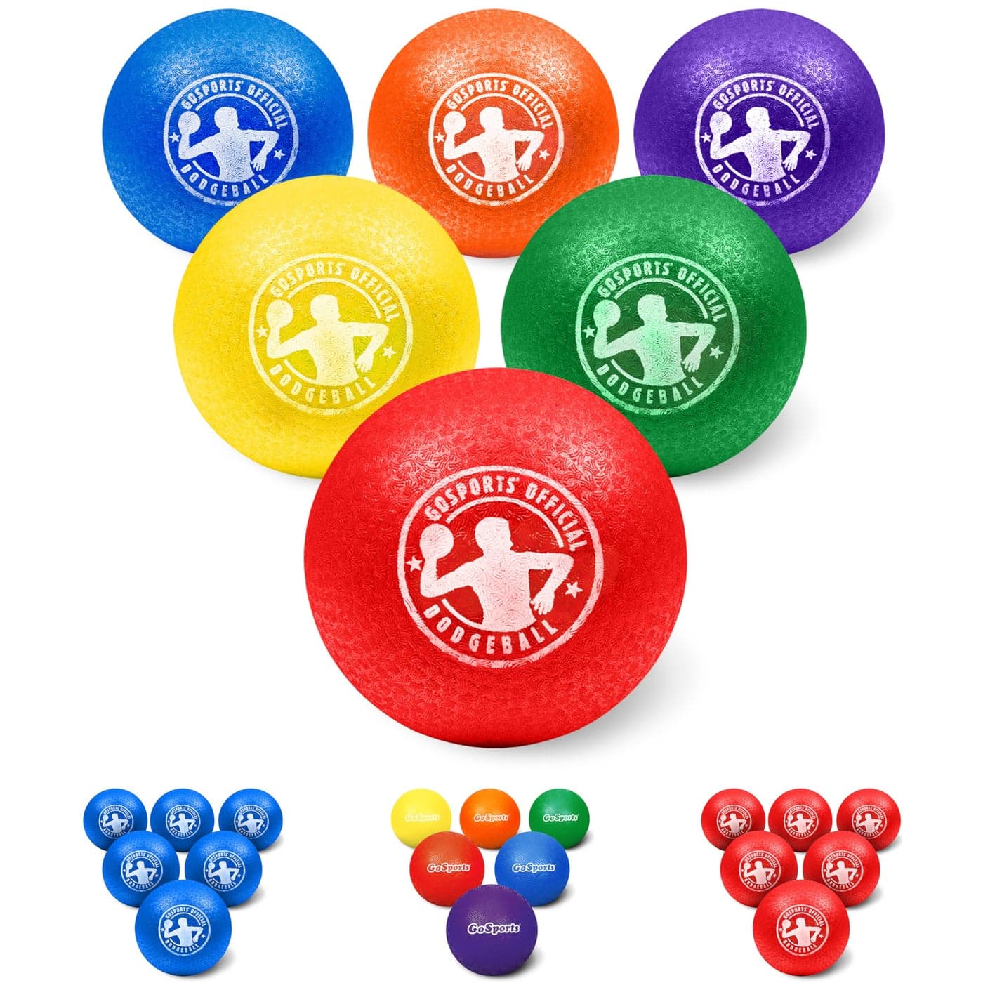GoSports Inflatable Dodgeball - No Sting Balls - Includes Ball Pump & Mesh Bag, 6 Count.