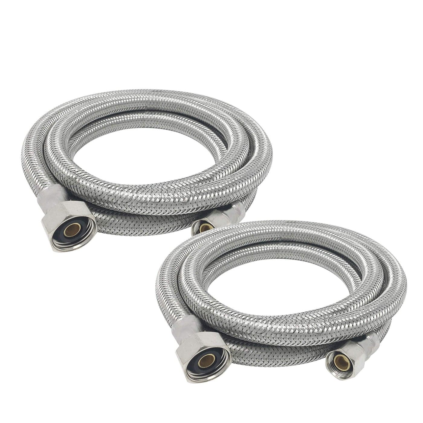 2Pack PROCURU 36 3Ft x 38 Comp x 12 FIP Faucet Hose Connector Stainless Steel Braided Supply Line 9SF362P