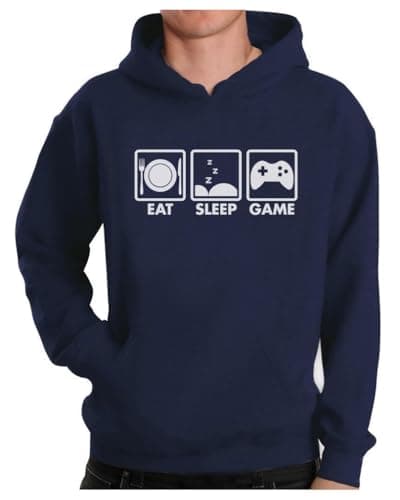 Eat Sleep Game - Gift for Gamer Gaming Men's Hoodie Medium Navy