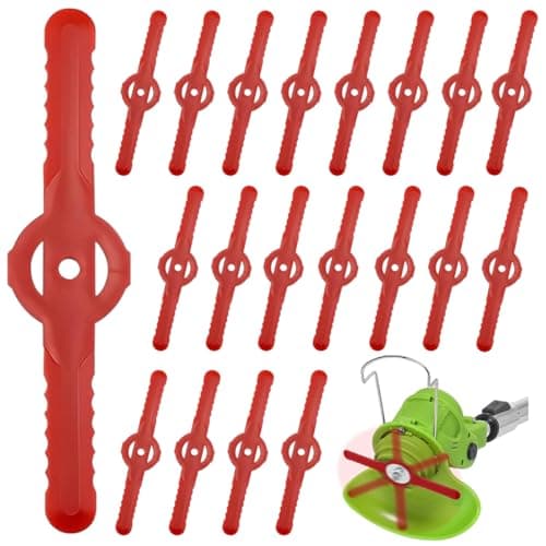 HASTHIP® 20Pcs Mower Blades Replacement - Plastic Blades Replace for String Trimmer - Grass Cutter /Brush Cutter Blade Replacement -Serrated Grass Cutting Blade Universal Trimmer