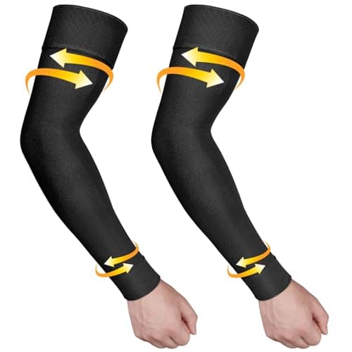 Ailaka Medical Compression Arm Sleeves for Men Women - 20-30 mmHg Lymphedema Compression Sleeves Support for Arms Pain