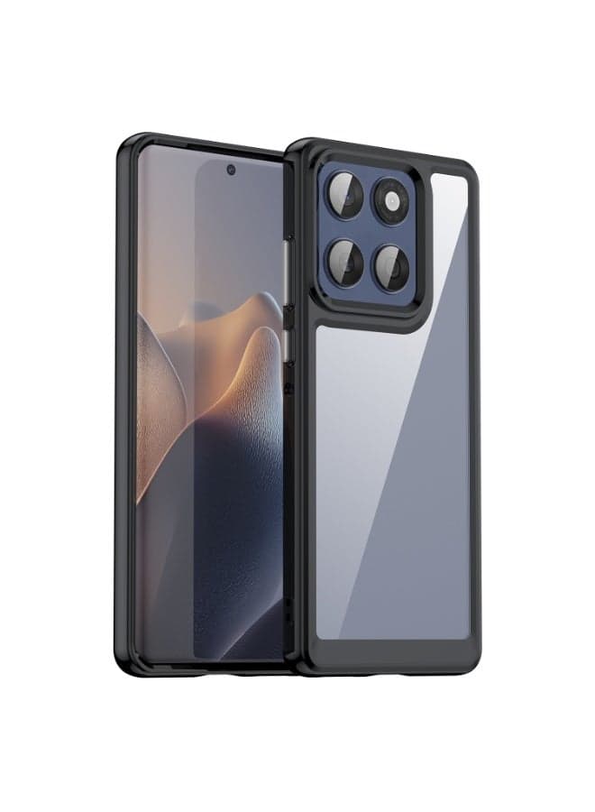 for Motorola Edge 60 Fusion Case Cover, High Quality Hard Backplane Soft Border Pure and Bright Comfortable Feel Cell Phone Protective Case for Motorola Edge 60 Fusion, Black