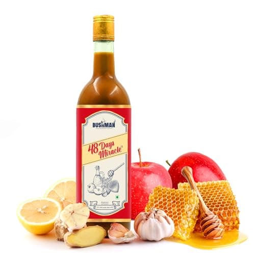 48 Days Miracle® Apple Cider Vinegar with Mother | Raw, Unfiltered & Naturally Fermented ACV with Garlic, Ginger, Lemon & Honey | 750 ml