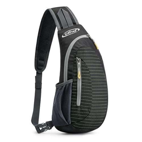 G4Free Sling Bag for Men Women, Small Crossbody Backpack Lightweight Chest Shoulder Bags for Travel, Outdoor and Sports (Black)