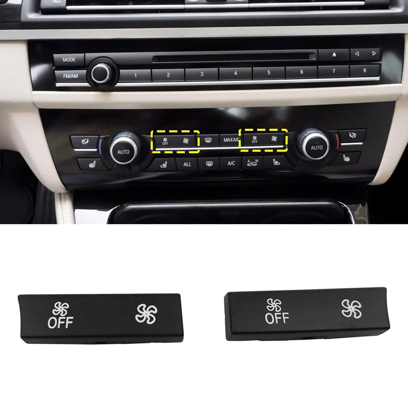 Jaronx Compatible with BMW Fan Speed AC Climate Control Button Replacement Compatible with BMW 5F07F10 6F06F12F13 7F01F02 X5 F15F85X6 F16F86 Only for AC Panel with 14 Buttons