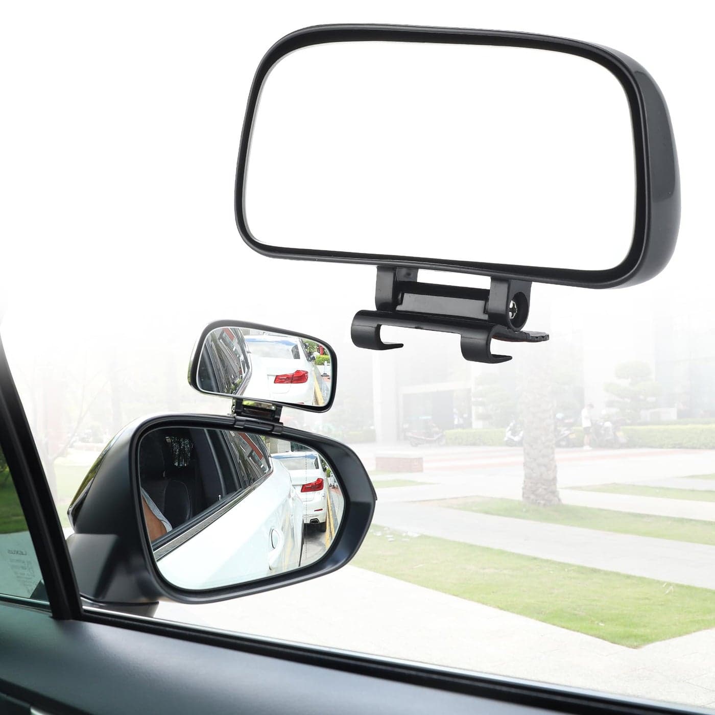 LivTee Blind Spot Mirror Adjustable Mounted Blindspot Mirror HD Glass Wide Angle View Side Rearview Mirror Universal Black