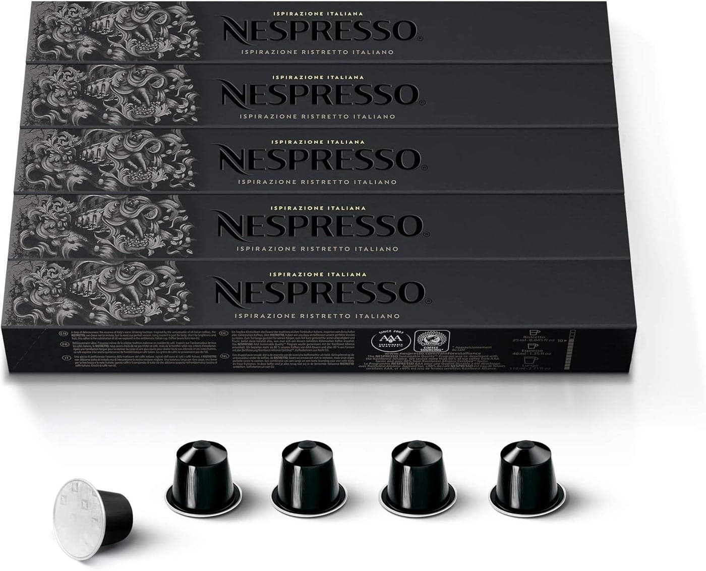 Nespresso Ristretto Coffee Capsules - Pack of 50 for OriginalLine Machines