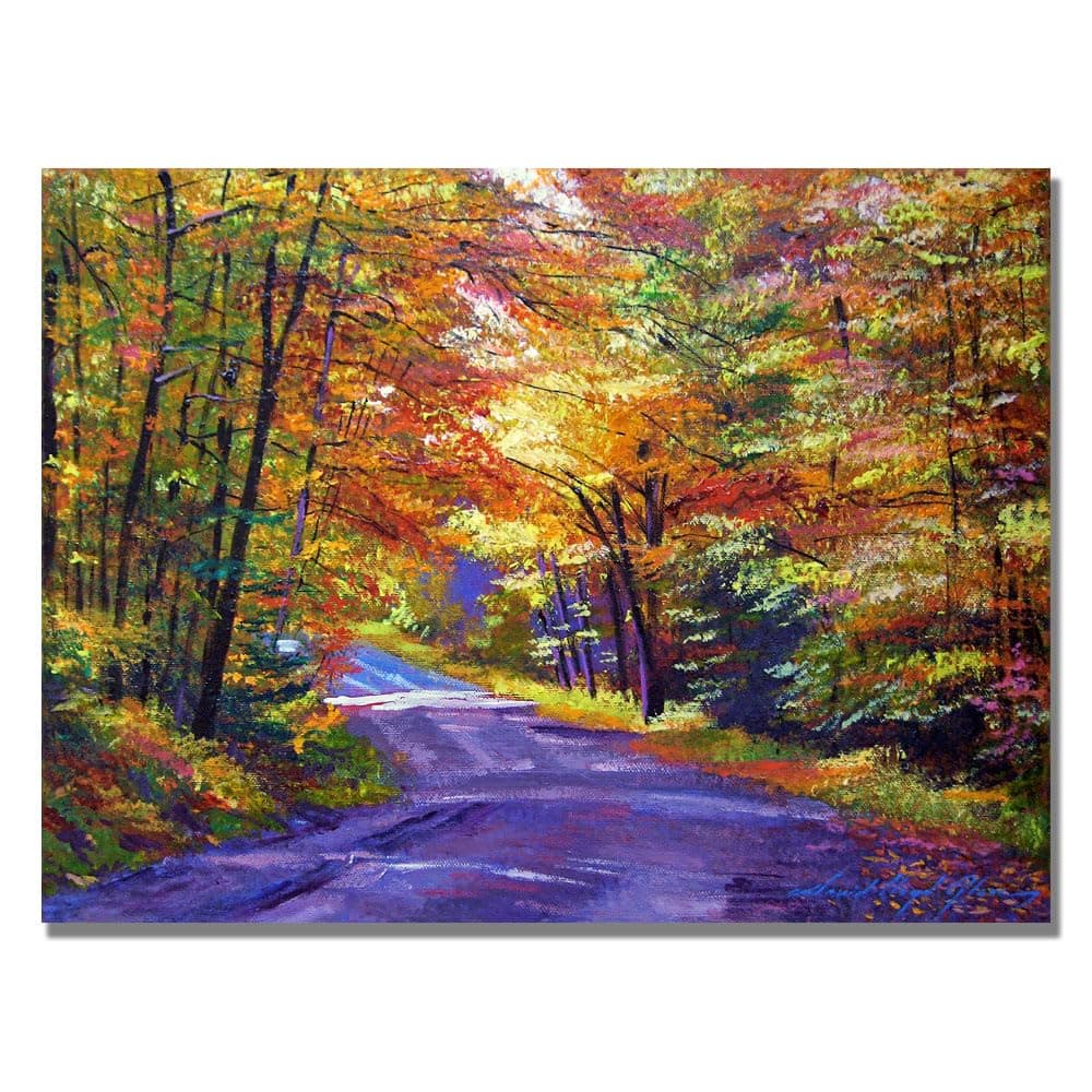Trademark Fine Art David Lloyd Glover New England Road Canvas Artwork 18 by 24Inch