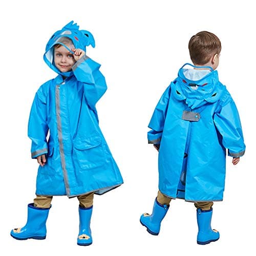 SSAWcasa Rain Poncho Kids with Hood, Toddler Boys Rain Jacket Coat Girls, Waterproof Children Baby Raincoat Rainwear Gear Outerwear